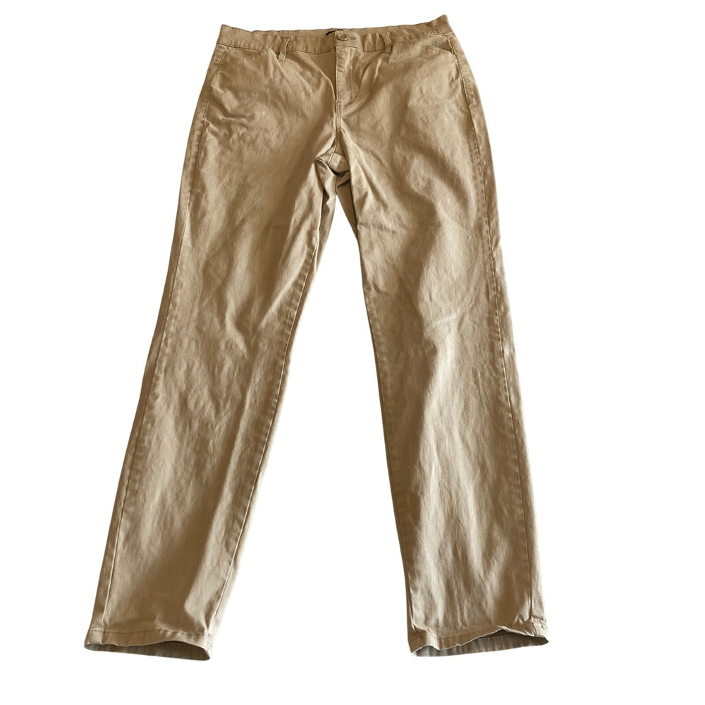 Chaps Pants Womens 10 Khaki Chino Tan Straight Leg Cotton Stretch Casual